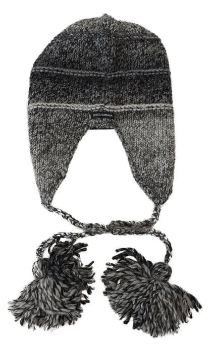 Balaklava Wollmütze Graue Pompom Mütze - Image 6
