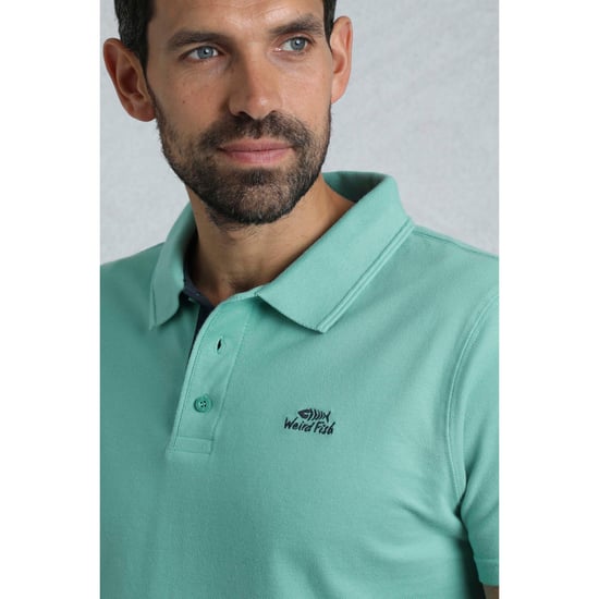 Weird Fish - "Miles" Poloshirt Baumwolle aus biologischem Anbau für Herren (Aquamarinblau) - Image 4