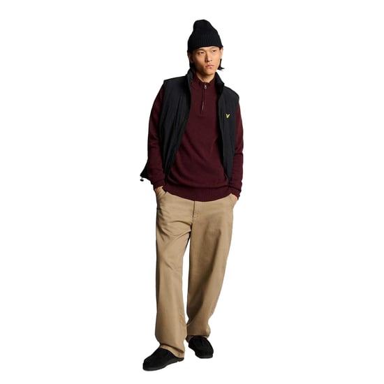 Lyle & Scott - Pullover für Herren, mit kurzem Reißverschluss, Sattelärmel (Rot) - Image 5