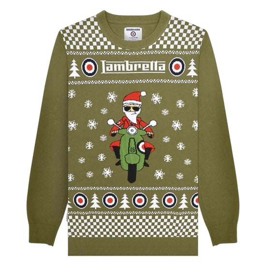 Lambretta - "AW25" Pullover für Herren, weihnachtliches Design (Khaki) - Image 1