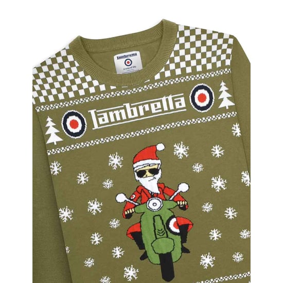 Lambretta - "AW25" Pullover für Herren, weihnachtliches Design (Khaki) - Image 3