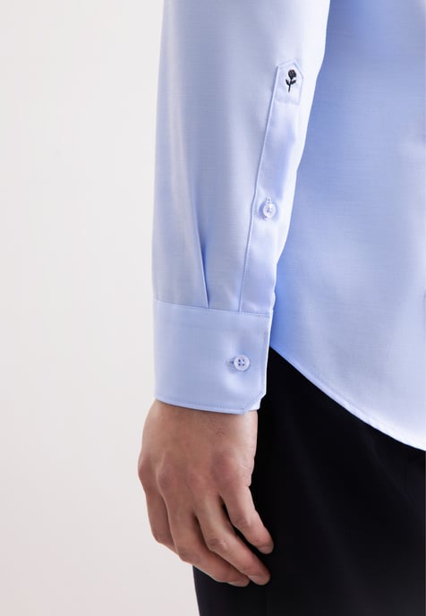 Business Hemd Herren Mittelblau - Image 5