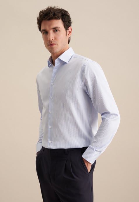 Business Hemd Herren Mittelblau - Image 1