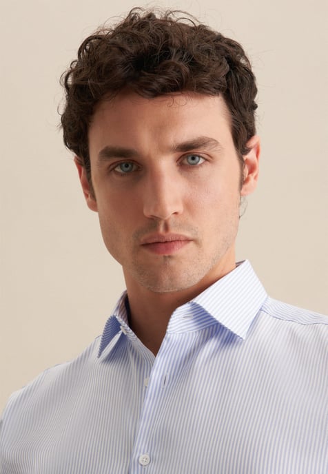 Business Hemd Herren Mittelblau - Image 4