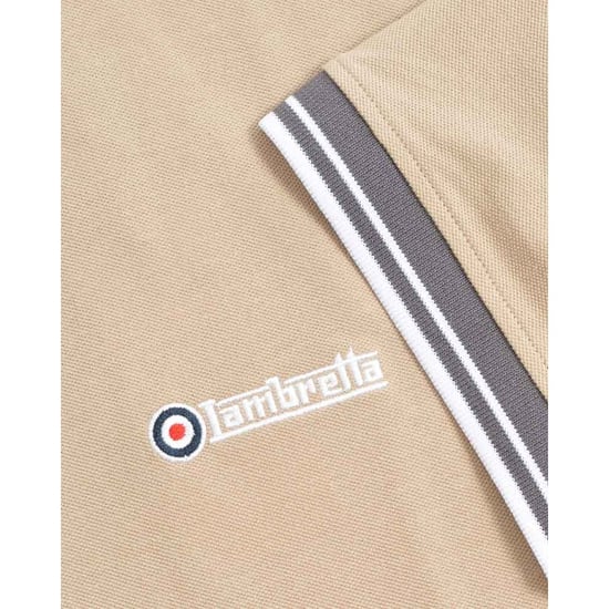 Lambretta Herren Polo-Shirt mit Kontrastkante (Stein/Eisen) - Image 5