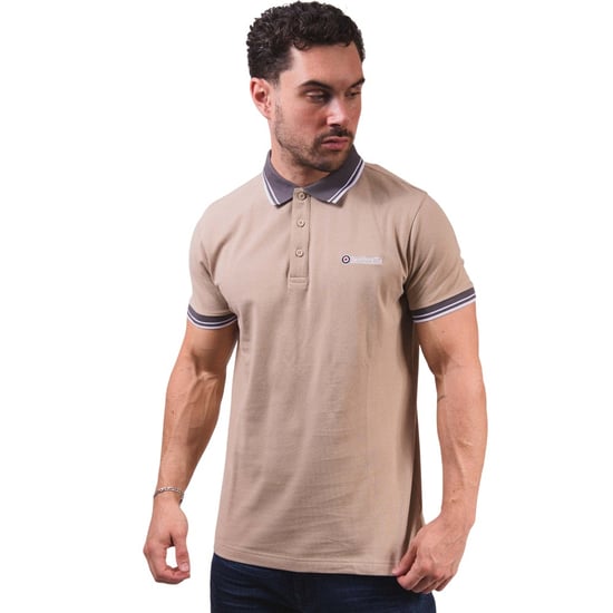 Lambretta Herren Polo-Shirt mit Kontrastkante (Stein/Eisen) - Image 6