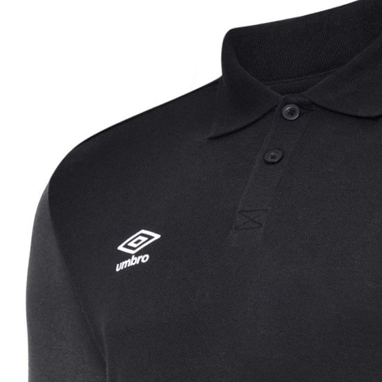 Umbro - "Total" Poloshirt für Herren - Training (Schwarz/Weiß/Kohlen-Schwarz) - Image 3