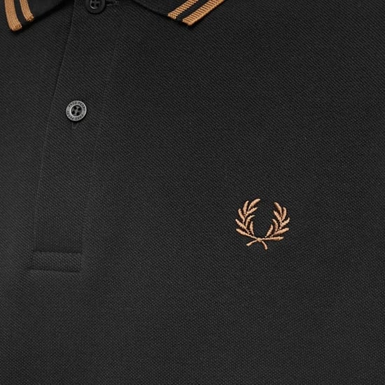Fred Perry - Poloshirt für Herren, Langärmlig (Schwarz/Steinfarben) - Image 2