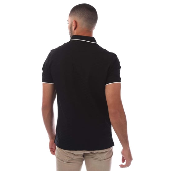 Emporio Armani - Poloshirt für Herren Jacquard (Schwarz) - Image 2