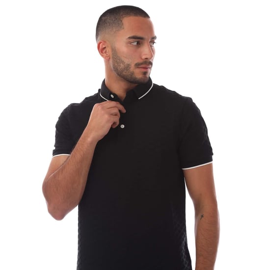 Emporio Armani - Poloshirt für Herren Jacquard (Schwarz) - Image 3
