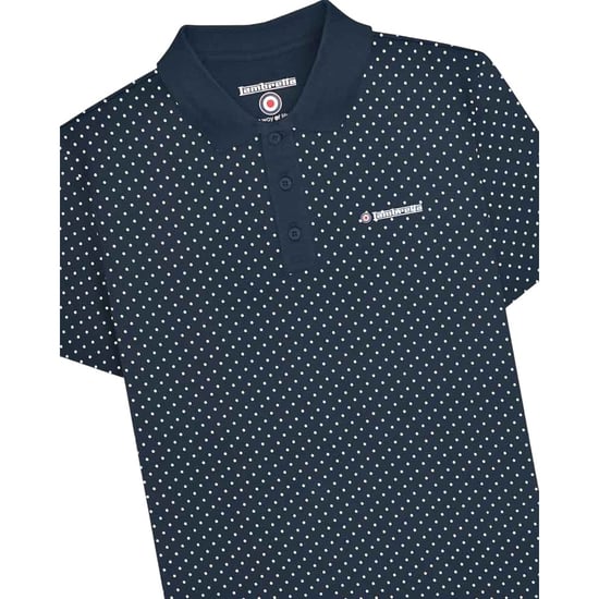 Lambretta Herren Polka Dot Big & Tall Polohemd (Navy) - Image 3