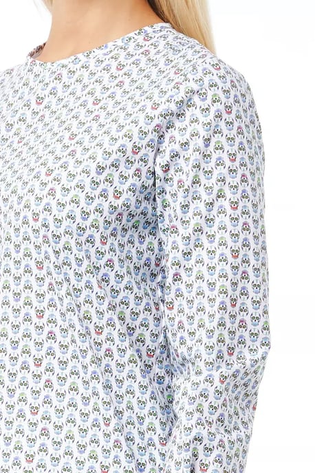 Bedruckte Baumwollbluse mit langen Ärmeln - Image 2