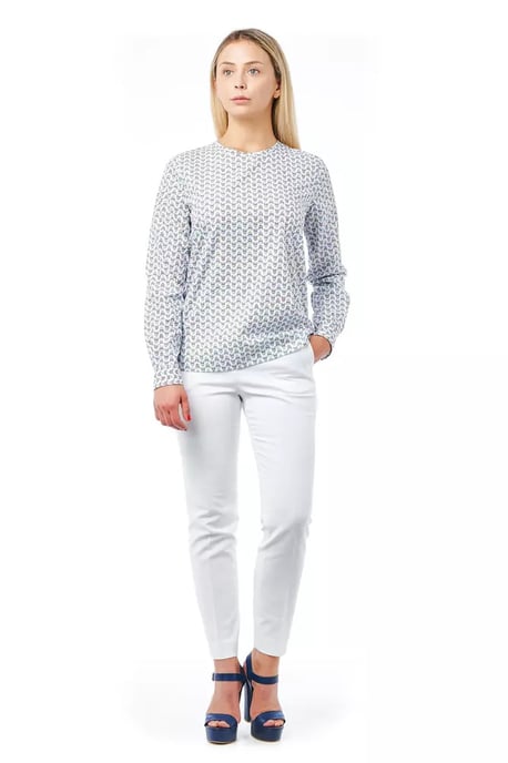 Bedruckte Baumwollbluse mit langen Ärmeln - Image 5