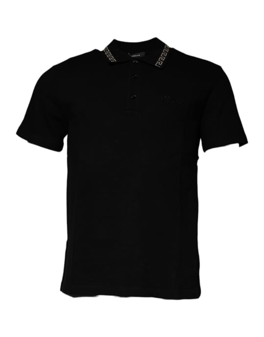 Schwarzes Greca Polo-Shirt - Image 2