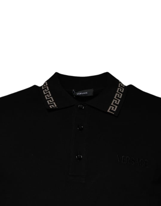 Schwarzes Greca Polo-Shirt - Image 3