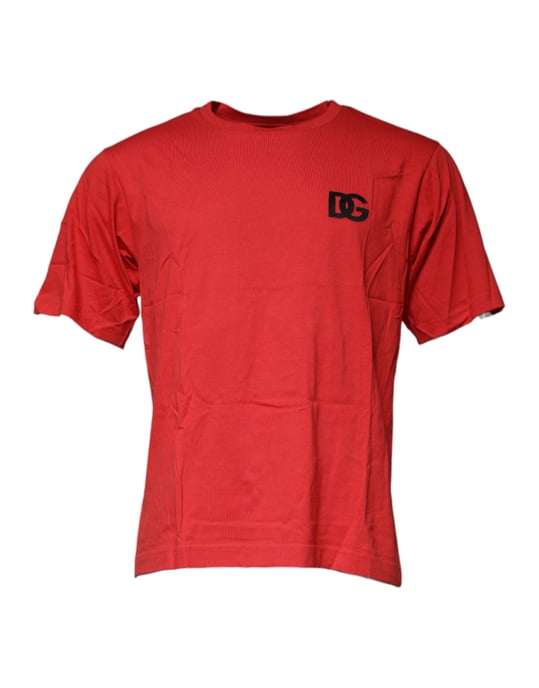 Rotes Baumwoll-T-Shirt mit DG-Logo - Image 2