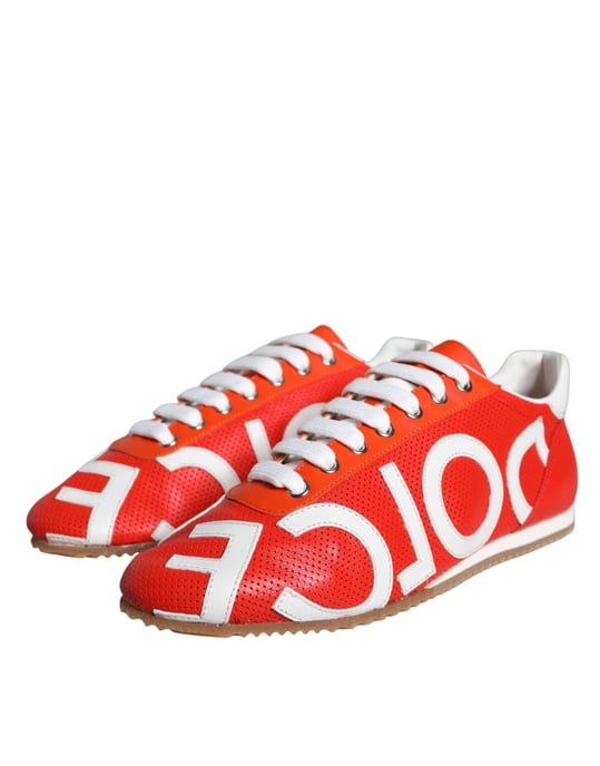 Dg Sneakers Rote Leder Freizeitstil - Image 3