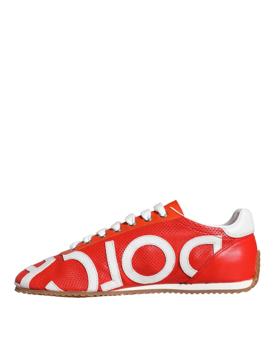 Dg Sneakers Rote Leder Freizeitstil - Image 5