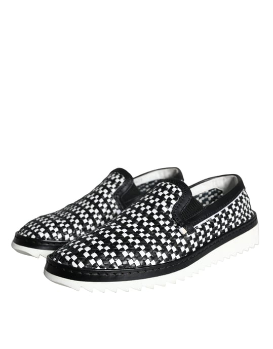 Gewebte Leder Slipper im Schachbrettmuster - Image 3