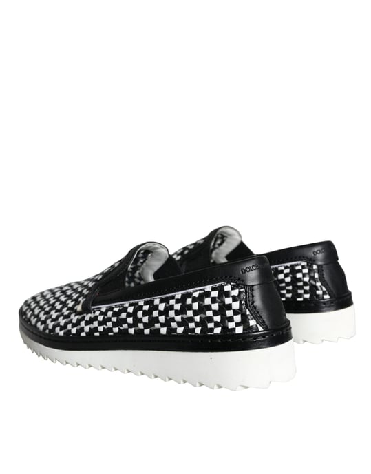 Gewebte Leder Slipper im Schachbrettmuster - Image 4
