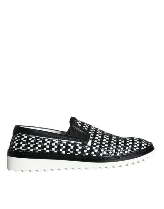 Gewebte Leder Slipper im Schachbrettmuster - Image 5