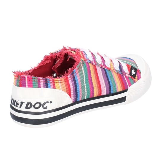 Rocket Dog Damen Stoff-Sneaker Jazzin Eden gestreift, zum Schnüren (Rot/Bunt) - Image 2