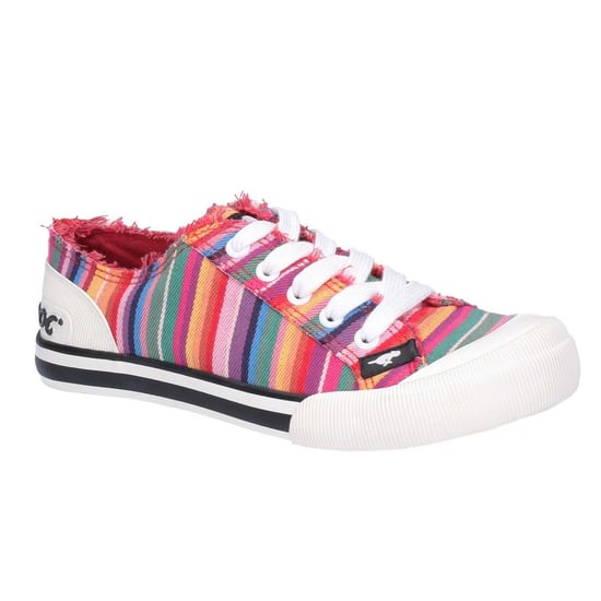 Rocket Dog Damen Stoff-Sneaker Jazzin Eden gestreift, zum Schnüren (Rot/Bunt) - Image 3