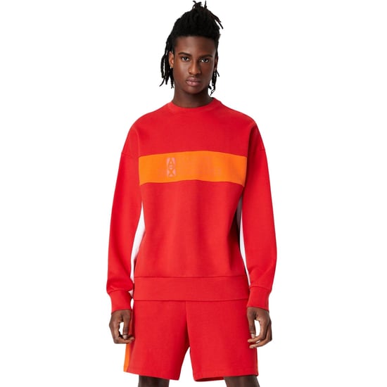 Armani Exchange - Sweatshirt für Herren, Rundhalsausschnitt (Rot/Weiß/Orange) - Image 3