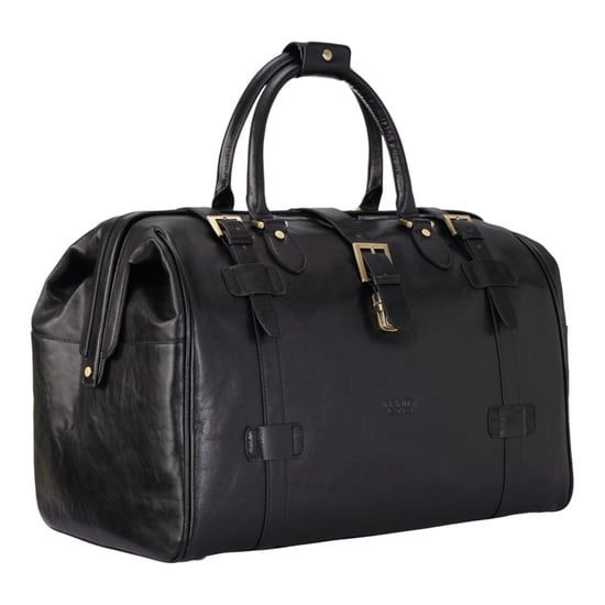 Reisetasche aus echtem Leder, schwarz, Vintage-Stil, für Reisen und Sport – Windsor - Image 3