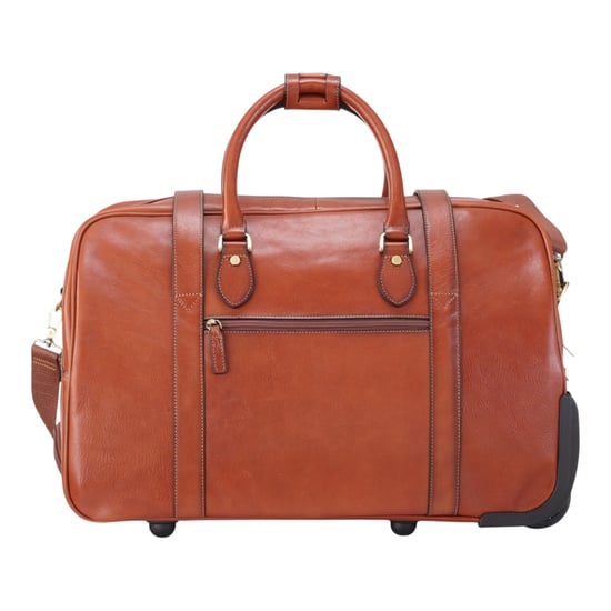 Reisetasche mit Rollen aus echtem Leder in Hellbraun – Holt - Image 3
