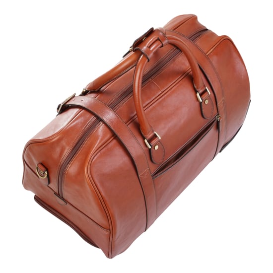 Reisetasche mit Rollen aus echtem Leder in Hellbraun – Holt - Image 6