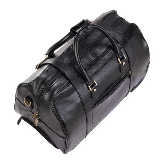 Reisetasche mit Rollen aus echtem Leder in Schwarz – Holt - Image 6