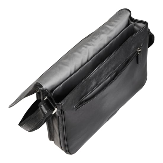 Echtes Leder Schwarz Laptoptasche Reise Arbeitstasche Messenger Satchel - Camden - Image 6