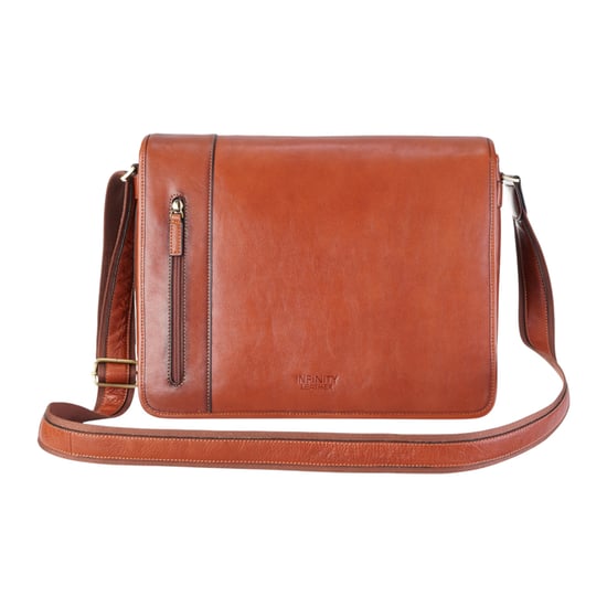Laptoptasche aus echtem Leder in Hellbraun - Astor - Image 1