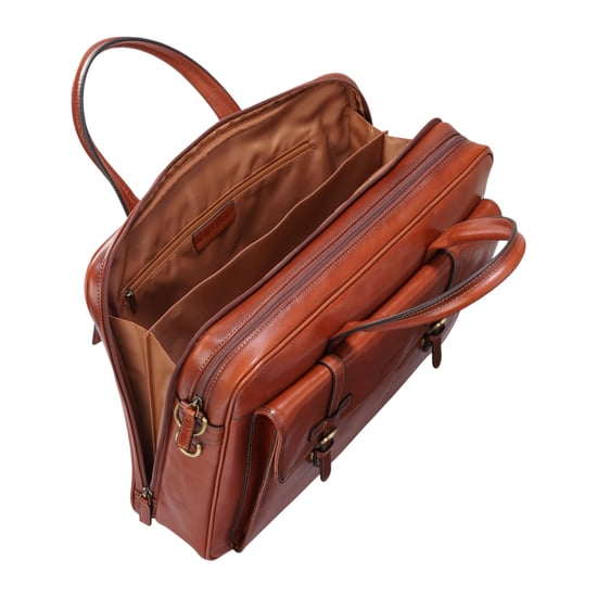 Echtleder Laptoptasche in Hellbraun, Messenger-Umhängetasche - Belmont - Image 5