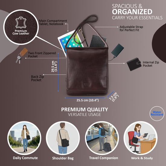Leder Vintage Braun Messenger Schulter Crossbody Reise Business Tasche - Ranger - Image 2