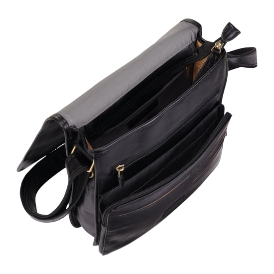 Leder Vintage Schwarz Messenger Schulter Crossbody Reise Business Tasche - Ranger - Image 6