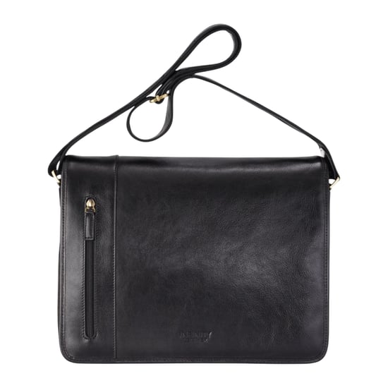 Schwarze Laptoptasche aus echtem Leder – Astor - Image 1
