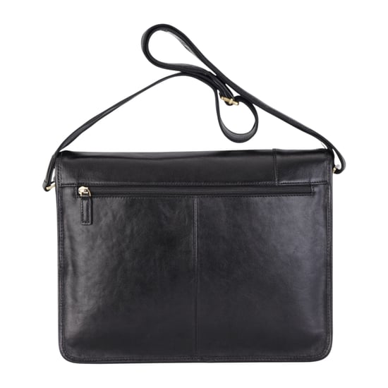 Schwarze Laptoptasche aus echtem Leder – Astor - Image 4