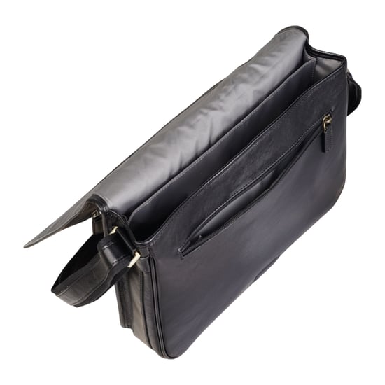 Schwarze Laptoptasche aus echtem Leder – Astor - Image 5