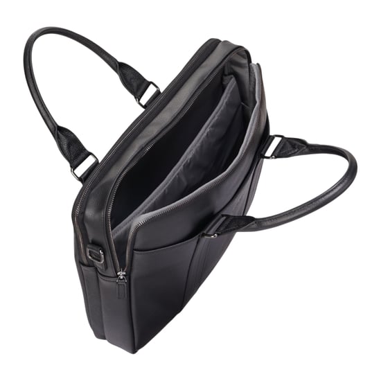 Echtes Leder Schwarz Laptop Business Aktentasche Büro Arbeit Reisetasche - Sutton - Image 6