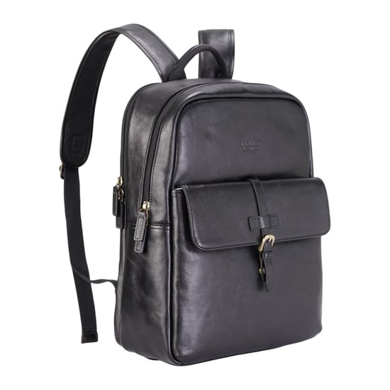 Echtleder Schwarz Vintage Laptop Rucksack Reisetasche - Cove - Image 3