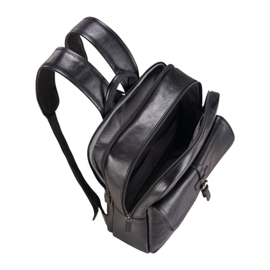 Echtleder Schwarz Vintage Laptop Rucksack Reisetasche - Cove - Image 4