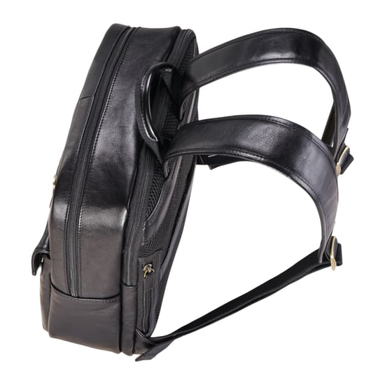 Echtleder Schwarz Vintage Laptop Rucksack Reisetasche - Cove - Image 5