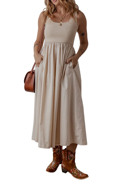 Midi-Kleid mit entspanntem Schnitt und fließendem Rock - Image 6