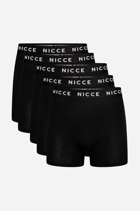Schwarzes 5er-Pack Baumwollreiche Boxer Shorts mit Logo-Bund im klassischen Blockfarbdesign - Image 1