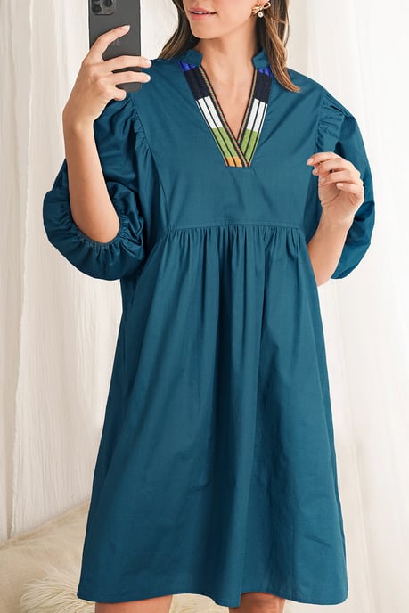 Mini Kleid V-Ausschnitt 34 Ärmel - Image 1