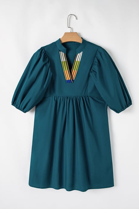 Mini Kleid V-Ausschnitt 34 Ärmel - Image 4