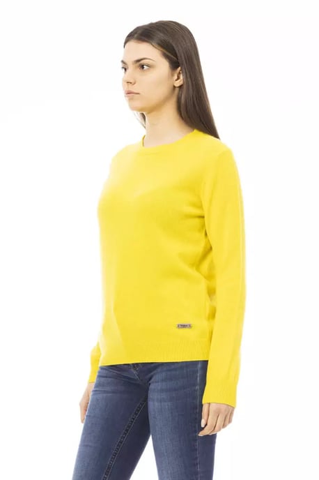 Gelber Kaschmir Rundhalsausschnitt-Pullover - Image 2