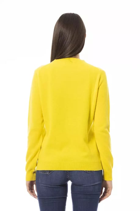 Gelber Kaschmir Rundhalsausschnitt-Pullover - Image 3